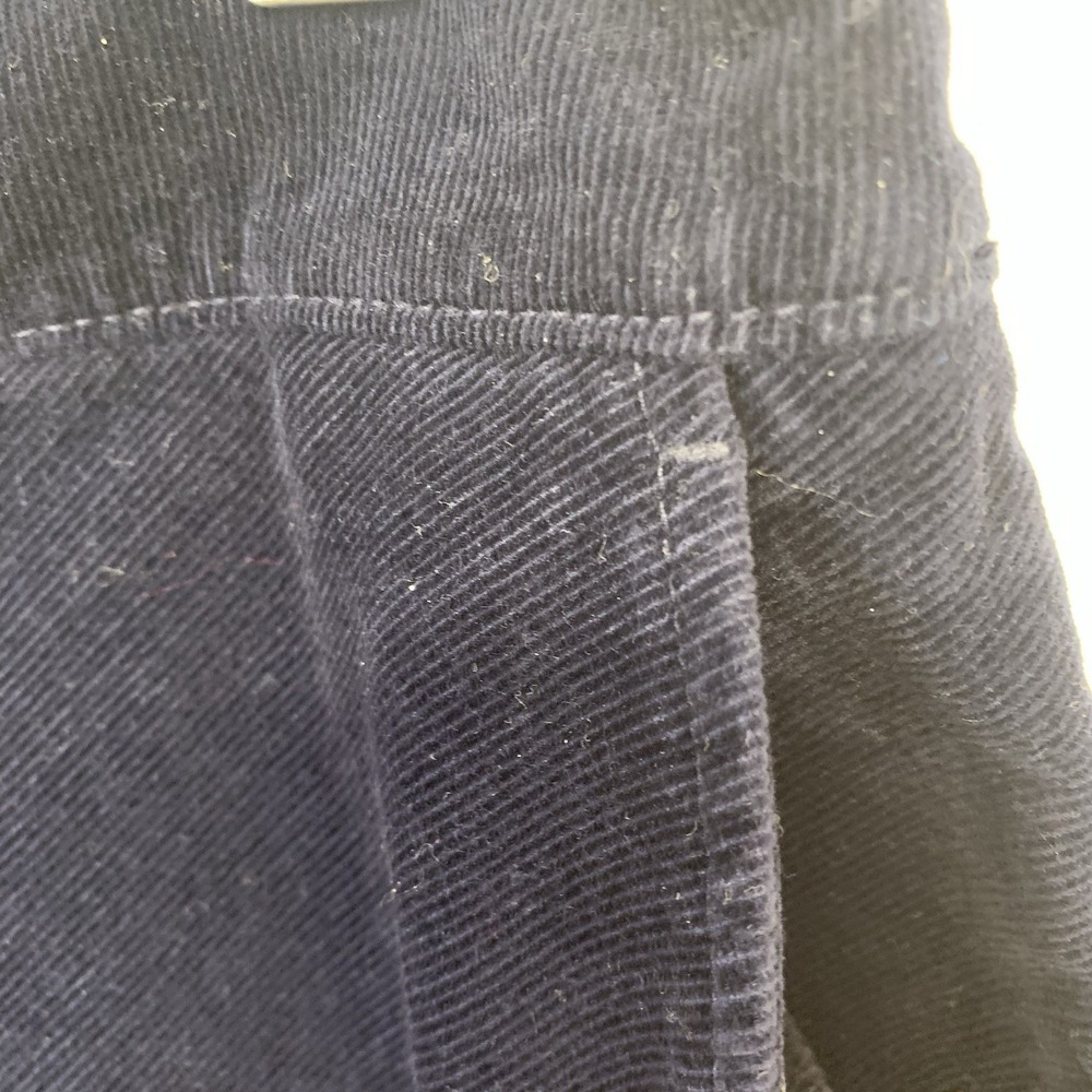 Talbots Corduroy Skirt 8 Navy Blue Pockets Above Knee Stretch Casual Work Travel - Picture 2 of 8